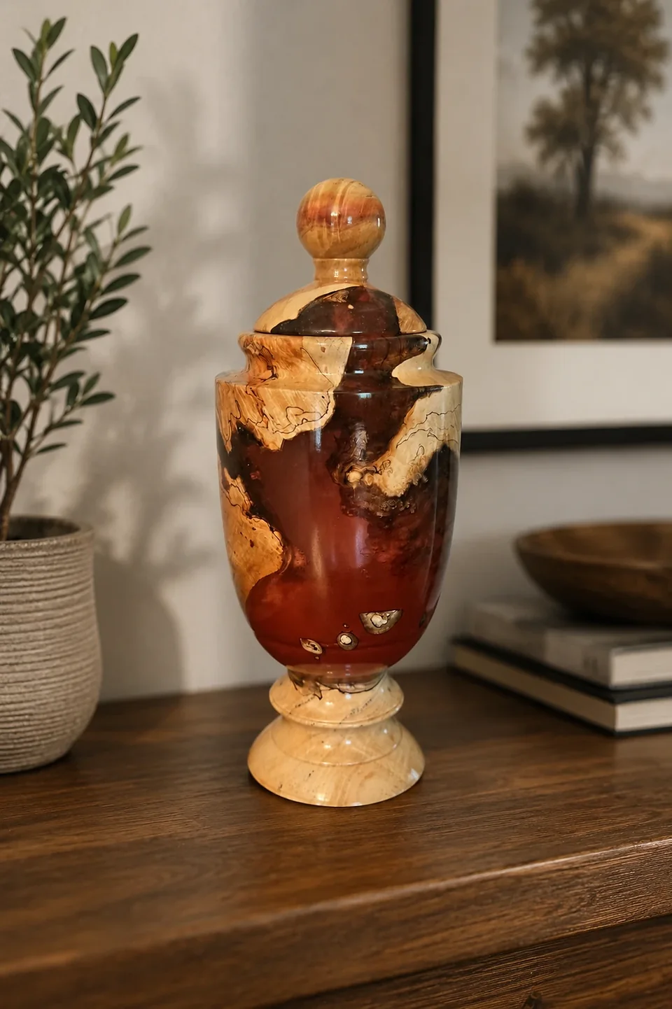 Tall with amber resin